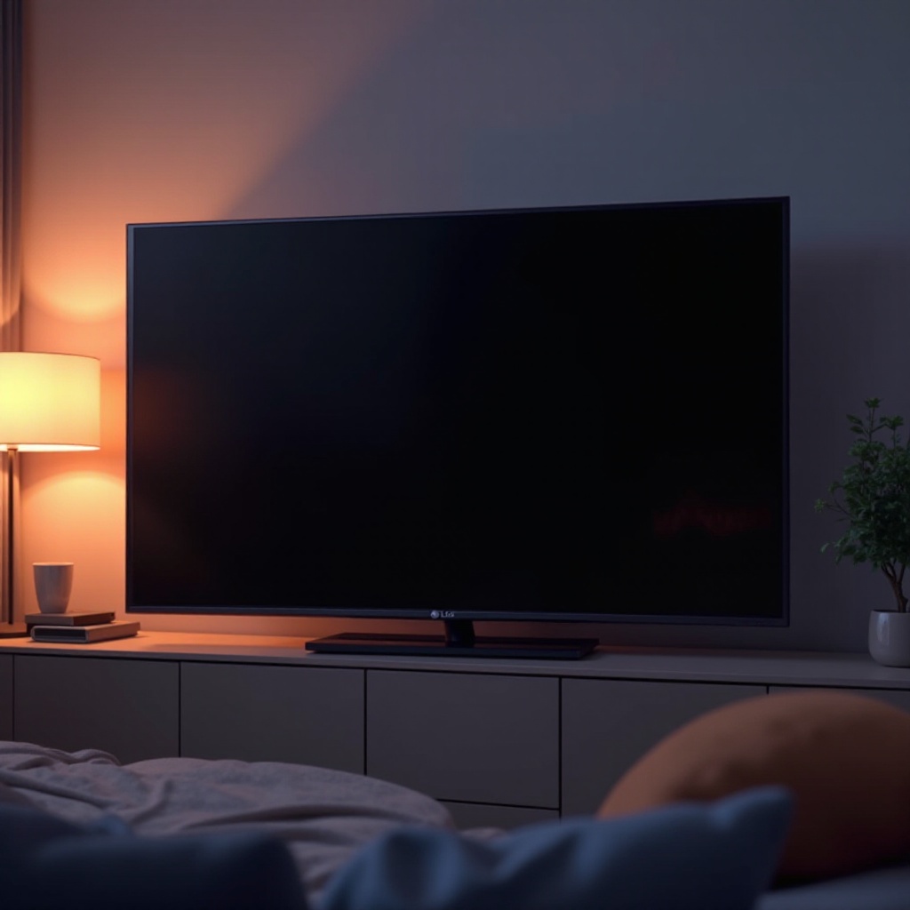 LG-Fernsehbildschirm wird schwarz mit Ton